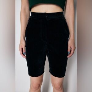 NWT Moussy Velvet Biker Shorts High Rise Bermuda In Black Size 1 (Small)
